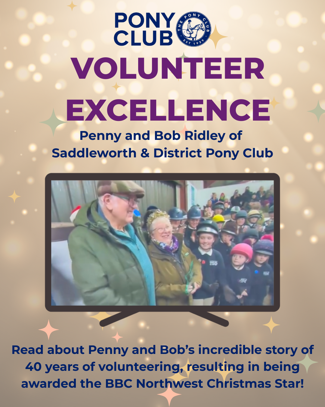 BBC Recognise Pony Club Christmas Stars Penny & Bob 